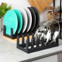 Stojak organizer na pokrywki talerze uniwersalny czarny 28x15x9cm VILDE 229084 Stojak organizer na pokrywki talerze uniwersalny czarny 28x15x9cm VILDE 229084