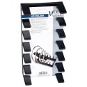 Stojak organizer na pokrywki talerze uniwersalny czarny 28x15x9cm VILDE 229084 Stojak organizer na pokrywki talerze uniwersalny czarny 28x15x9cm VILDE 229084
