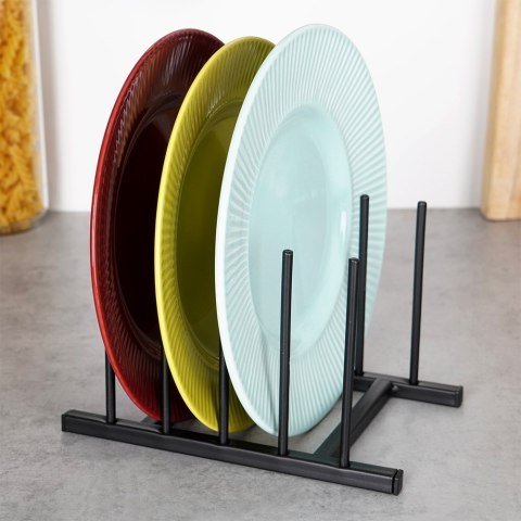 Stojak uchwyt na pokrywki i talerze metalowy czarny 19.5x12.5x12cm HOME STYLING COLLECTION 229104