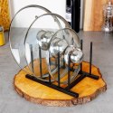 Stojak uchwyt na pokrywki i talerze metalowy czarny 19.5x12.5x12cm HOME STYLING COLLECTION 229104