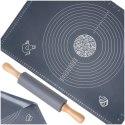 Stolnica do ciasta + wałek silikonowa duża gruba mata kuchenna 64X45cm 2-ele VILDE 279001 Stolnica do ciasta + wałek silikonowa duża gruba mata kuchenna 64X45cm 2-ele VILDE 279001