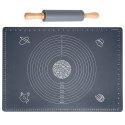 Stolnica do ciasta + wałek silikonowa duża gruba mata kuchenna 64X45cm 2-ele VILDE 279001 Stolnica do ciasta + wałek silikonowa duża gruba mata kuchenna 64X45cm 2-ele VILDE 279001
