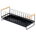 Suszarka do naczyń na naczynia metalowa stojąca czarna 39x16x14.5cm VILDE 229154 Suszarka do naczyń na naczynia metalowa stojąca czarna 39x16x14.5cm VILDE 229154