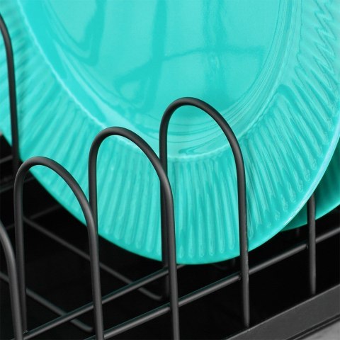 Suszarka do naczyń na naczynia metalowa stojąca czarna 39x16x14.5cm VILDE 229154 Suszarka do naczyń na naczynia metalowa stojąca czarna 39x16x14.5cm VILDE 229154