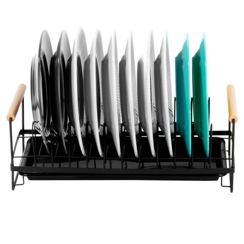 Suszarka do naczyń na naczynia metalowa stojąca czarna 39x16x14.5cm VILDE 229154 Suszarka do naczyń na naczynia metalowa stojąca czarna 39x16x14.5cm VILDE 229154