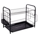 Suszarka do naczyń na naczynia stojąca czarna 2-poziomy 51.5x24.5x33cm VILDE 229098 Suszarka do naczyń na naczynia stojąca czarna 2-poziomy 51.5x24.5x33cm VILDE 229098