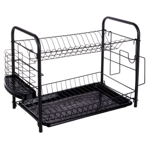 Suszarka do naczyń na naczynia stojąca czarna 2-poziomy 51.5x24.5x33cm VILDE 229098 Suszarka do naczyń na naczynia stojąca czarna 2-poziomy 51.5x24.5x33cm VILDE 229098
