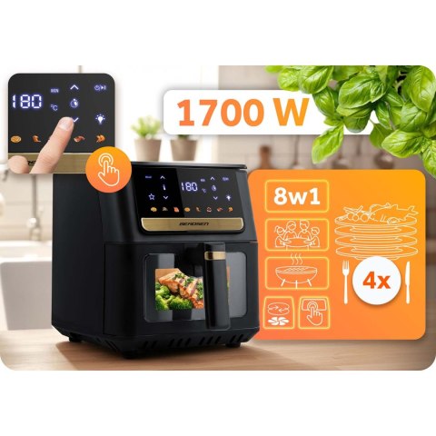 Frytkownica beztłuszczowa Air fryer Berdsen BD-655 czarna Frytkownica beztłuszczowa Air fryer Berdsen BD-655 czarna