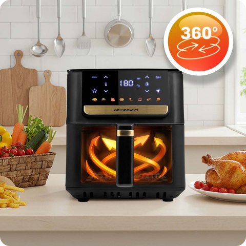 Frytkownica beztłuszczowa Air fryer Berdsen BD-655 czarna Frytkownica beztłuszczowa Air fryer Berdsen BD-655 czarna