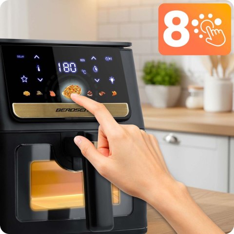 Frytkownica beztłuszczowa Air fryer Berdsen BD-655 czarna Frytkownica beztłuszczowa Air fryer Berdsen BD-655 czarna
