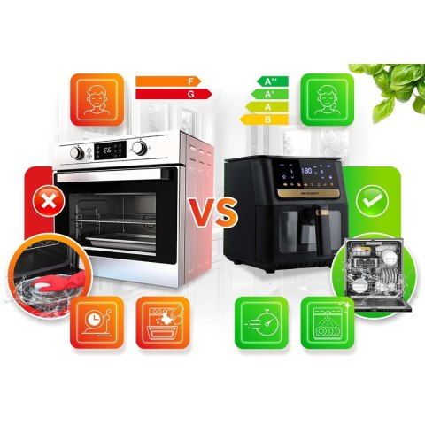 Frytkownica beztłuszczowa Air fryer Berdsen BD-655 czarna Frytkownica beztłuszczowa Air fryer Berdsen BD-655 czarna