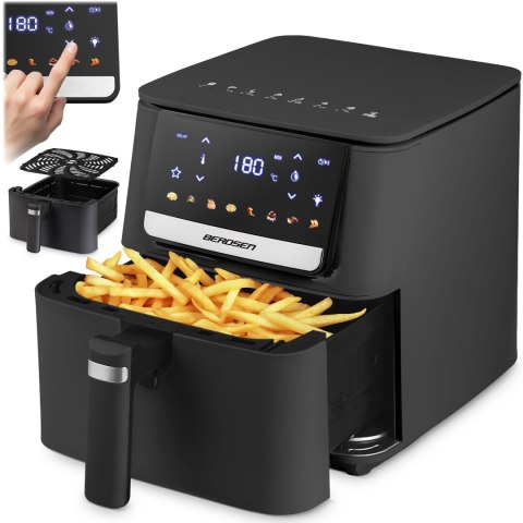 Frytkownica beztłuszczowa Air fryer Berdsen BD-662 czarna Frytkownica beztłuszczowa Air fryer Berdsen BD-662 czarna