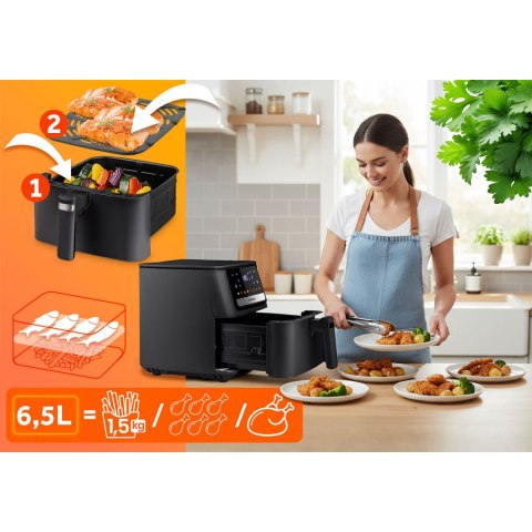 Frytkownica beztłuszczowa Air fryer Berdsen BD-662 czarna Frytkownica beztłuszczowa Air fryer Berdsen BD-662 czarna