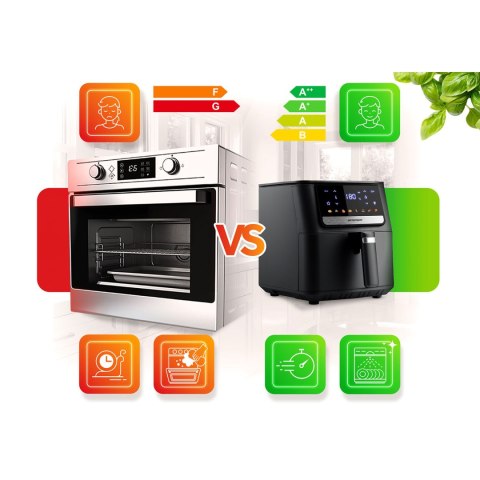 Frytkownica beztłuszczowa Air fryer Berdsen BD-662 czarna Frytkownica beztłuszczowa Air fryer Berdsen BD-662 czarna