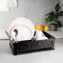Suszarka do naczyń na naczynia stojąca plastikowa czarna 39.5x31x12cm VILDE 229061-C