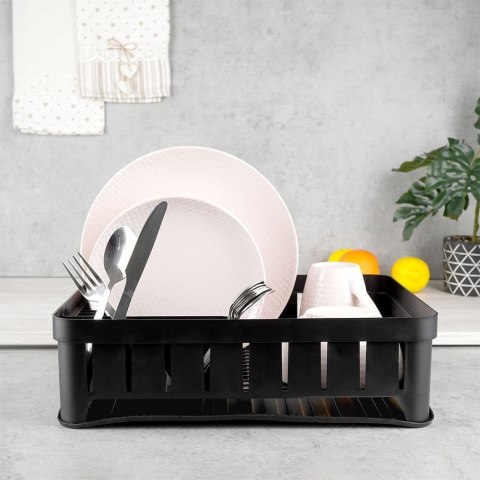 Suszarka do naczyń na naczynia stojąca plastikowa czarna 39.5x31x12cm VILDE 229061-C Suszarka do naczyń na naczynia stojąca plastikowa czarna 39.5x31x12cm VILDE 229061-C