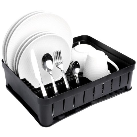 Suszarka do naczyń na naczynia stojąca plastikowa czarna 39.5x31x12cm VILDE 229061-C Suszarka do naczyń na naczynia stojąca plastikowa czarna 39.5x31x12cm VILDE 229061-C