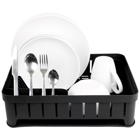 Suszarka do naczyń na naczynia stojąca plastikowa czarna 39.5x31x12cm VILDE 229061-C Suszarka do naczyń na naczynia stojąca plastikowa czarna 39.5x31x12cm VILDE 229061-C