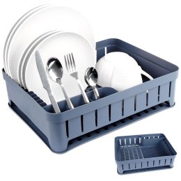 Suszarka do naczyń na naczynia stojąca plastikowa szara 39.5x31x12cm VILDE 229061-S