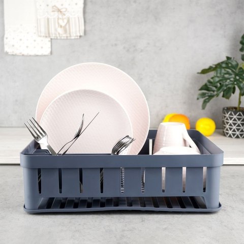 Suszarka do naczyń na naczynia stojąca plastikowa szara 39.5x31x12cm VILDE 229061-S Suszarka do naczyń na naczynia stojąca plastikowa szara 39.5x31x12cm VILDE 229061-S