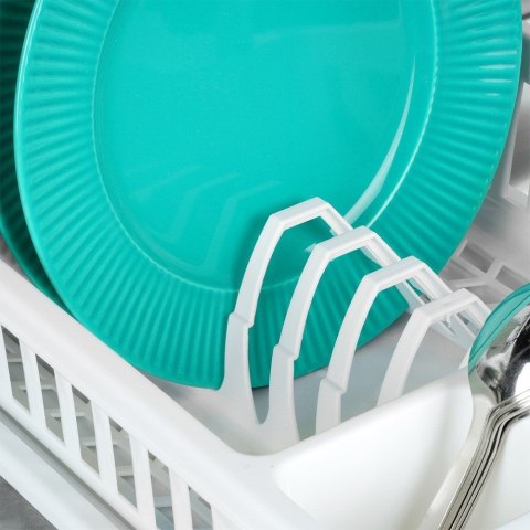 Suszarka do naczyń plastikowa na naczynia stojąca biała 39.5x26x8.5cm VILDE 229178 Suszarka do naczyń plastikowa na naczynia stojąca biała 39.5x26x8.5cm VILDE 229178