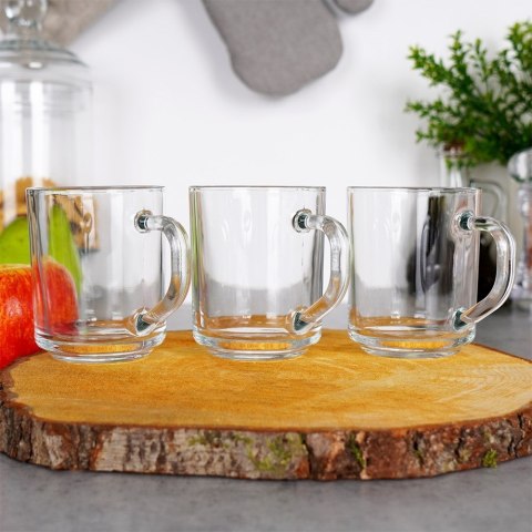 Szklanki do kawy herbaty z uchem 230ml 3 sztuki zestaw szklanek komplet EXCELLENT HOUSEWARE 139421 Szklanki do kawy herbaty z uchem 230ml 3 sztuki zestaw szklanek komplet EXCELLENT HOUSEWARE 139421