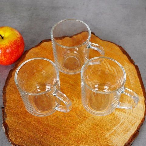 Szklanki do kawy herbaty z uchem 230ml 3 sztuki zestaw szklanek komplet EXCELLENT HOUSEWARE 139421 Szklanki do kawy herbaty z uchem 230ml 3 sztuki zestaw szklanek komplet EXCELLENT HOUSEWARE 139421