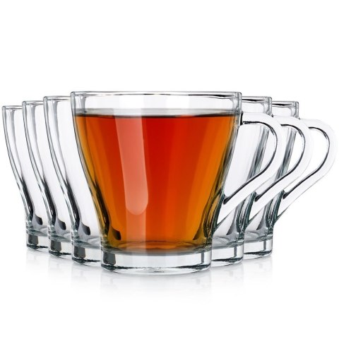 Szklanki do kawy herbaty z uchem 250ml 6 szt zestaw szklanek komplet VILDE 139613 Szklanki do kawy herbaty z uchem 250ml 6 szt zestaw szklanek komplet VILDE 139613