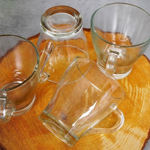 Szklanki do kawy herbaty z uchem 280ml 4 sztuki zestaw szklanek komplet EXCELLENT HOUSEWARE 139424 Szklanki do kawy herbaty z uchem 280ml 4 sztuki zestaw szklanek komplet EXCELLENT HOUSEWARE 139424