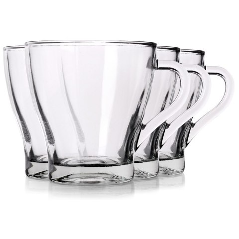 Szklanki do kawy herbaty z uchem 280ml 4 sztuki zestaw szklanek komplet EXCELLENT HOUSEWARE 139424 Szklanki do kawy herbaty z uchem 280ml 4 sztuki zestaw szklanek komplet EXCELLENT HOUSEWARE 139424