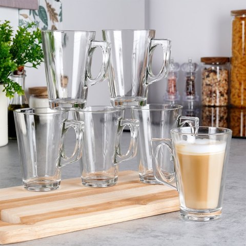 Szklanki do kawy latte macchiato 255ml 6 szt zestaw szklanek komplet VILDE 139614 Szklanki do kawy latte macchiato 255ml 6 szt zestaw szklanek komplet VILDE 139614