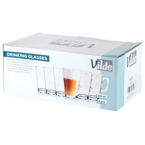Szklanki do kawy latte macchiato 255ml 6 szt zestaw szklanek komplet VILDE 139614 Szklanki do kawy latte macchiato 255ml 6 szt zestaw szklanek komplet VILDE 139614
