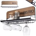 Wieszak na kieliszki kubki filiżanki ścienny półka uchwyt 48x12x20cm BISTRO VILDE 229102 Wieszak na kieliszki kubki filiżanki ścienny półka uchwyt 48x12x20cm BISTRO VILDE 229102