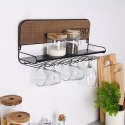 Wieszak na kieliszki kubki filiżanki ścienny półka uchwyt 48x12x20cm BISTRO VILDE 229102 Wieszak na kieliszki kubki filiżanki ścienny półka uchwyt 48x12x20cm BISTRO VILDE 229102