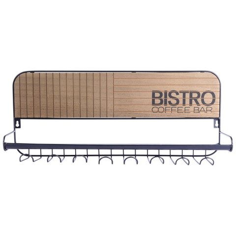 Wieszak na kieliszki kubki filiżanki ścienny półka uchwyt 48x12x20cm BISTRO VILDE 229102 Wieszak na kieliszki kubki filiżanki ścienny półka uchwyt 48x12x20cm BISTRO VILDE 229102