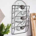 Wieszak uchwyt na pokrywki organizer metalowy czarny VILDE 569737 Wieszak uchwyt na pokrywki organizer metalowy czarny VILDE 569737