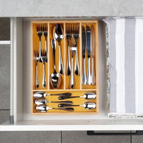 Wkład na sztućce do szuflady szuflad organizer bambusowy 25x35cm VILDE 229199 Wkład na sztućce do szuflady szuflad organizer bambusowy 25x35cm VILDE 229199