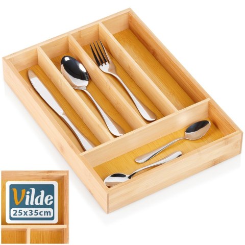 Wkład na sztućce do szuflady szuflad organizer bambusowy 25x35cm VILDE 229199 Wkład na sztućce do szuflady szuflad organizer bambusowy 25x35cm VILDE 229199