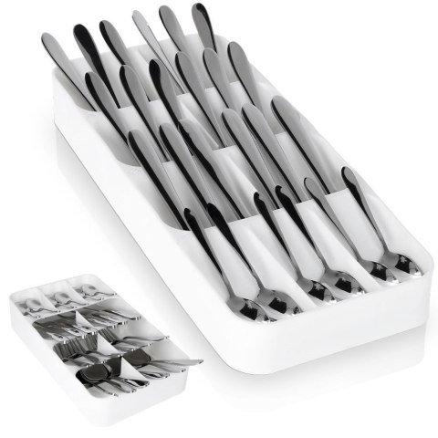 Wkład na sztućce do szuflady szuflad organizer biały 39x17cm VILDE 229011-B Wkład na sztućce do szuflady szuflad organizer biały 39x17cm VILDE 229011-B