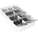 Wkład na sztućce do szuflady szuflad organizer biały 39x17cm VILDE 229011-B Wkład na sztućce do szuflady szuflad organizer biały 39x17cm VILDE 229011-B
