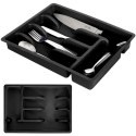 Wkład na sztućce do szuflady szuflad organizer czarny 36x25.5cm VILDE 229048-C Wkład na sztućce do szuflady szuflad organizer czarny 36x25.5cm VILDE 229048-C