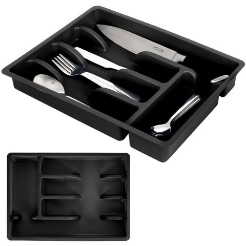 Wkład na sztućce do szuflady szuflad organizer czarny 36x25.5cm VILDE 229048-C Wkład na sztućce do szuflady szuflad organizer czarny 36x25.5cm VILDE 229048-C