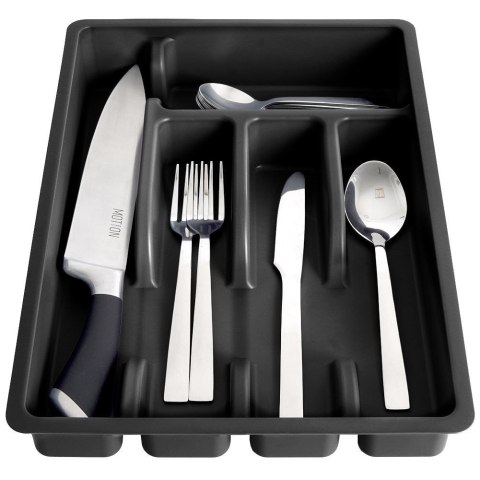 Wkład na sztućce do szuflady szuflad organizer czarny 36x25.5cm VILDE 229048-C Wkład na sztućce do szuflady szuflad organizer czarny 36x25.5cm VILDE 229048-C