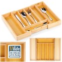 Wkład na sztućce do szuflady szuflad organizer rozsuwany bambusowy 28-45x33.5cm VILDE 229196 Wkład na sztućce do szuflady szuflad organizer rozsuwany bambusowy 28-45x33.5cm VILDE 229196