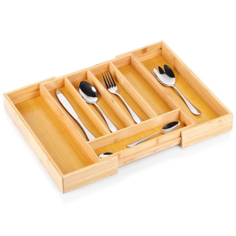 Wkład na sztućce do szuflady szuflad organizer rozsuwany bambusowy 28-45x33.5cm VILDE 229196 Wkład na sztućce do szuflady szuflad organizer rozsuwany bambusowy 28-45x33.5cm VILDE 229196
