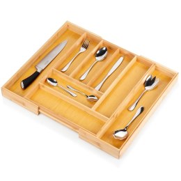 Wkład na sztućce do szuflady szuflad organizer rozsuwany bambusowy 35.5-54.5x45.5cm VILDE 229200