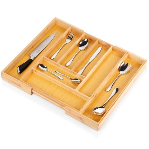 Wkład na sztućce do szuflady szuflad organizer rozsuwany bambusowy 35.5-54.5x45.5cm VILDE 229200 Wkład na sztućce do szuflady szuflad organizer rozsuwany bambusowy 35.5-54.5x45.5cm VILDE 229200