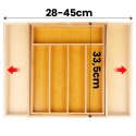 Wkład na sztućce do szuflady szuflad organizer rozsuwany bambusowy 35.5-54.5x45.5cm VILDE 229200 Wkład na sztućce do szuflady szuflad organizer rozsuwany bambusowy 35.5-54.5x45.5cm VILDE 229200