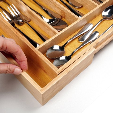 Wkład na sztućce do szuflady szuflad organizer rozsuwany bambusowy 35.5-54.5x45.5cm VILDE 229200 Wkład na sztućce do szuflady szuflad organizer rozsuwany bambusowy 35.5-54.5x45.5cm VILDE 229200