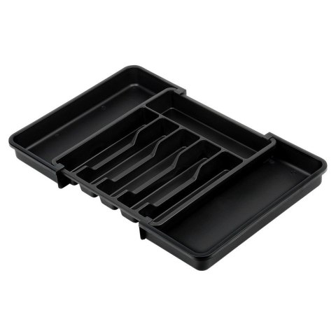 Wkład na sztućce do szuflady szuflad organizer rozsuwany czarny 33-56.5x37.5cm VILDE 229130 Wkład na sztućce do szuflady szuflad organizer rozsuwany czarny 33-56.5x37.5cm VILDE 229130